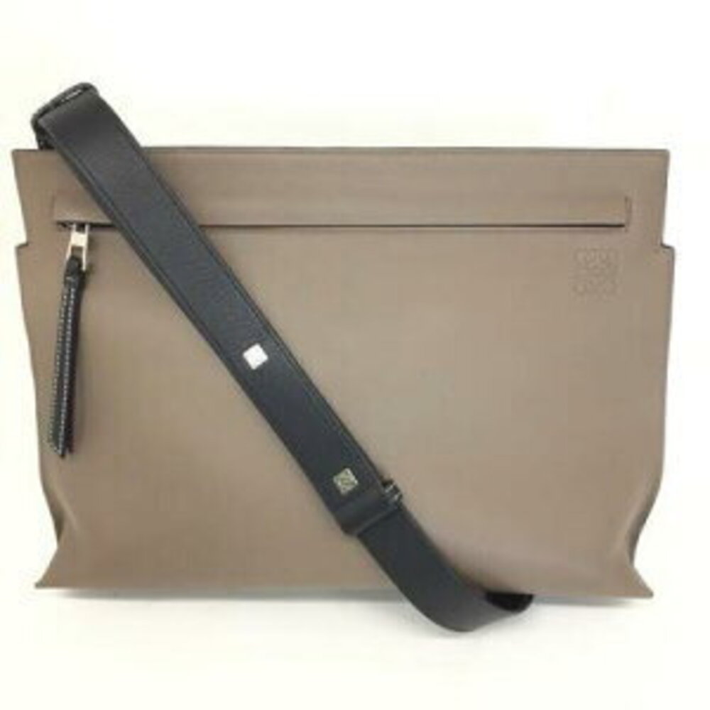 LOEWE Shoulder Bag Leather Beige Tan Brown Green
